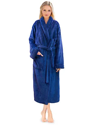 Womens Bathrobe Ladies Fluffy Sherpa Woman Spa Robe Shawl Collar Soft Warm Plush • $29.99