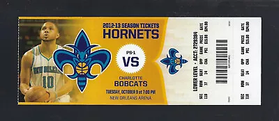 2012-13 Nba Bobcats @ Hornets Basketball Ticket Anthony Davis Ps Debut - Lakers • $49