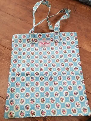 Cath Kidston Blue Floral Oil Cloth Shopper Bag 32cms X 37cms Large Top Handles • £8.99