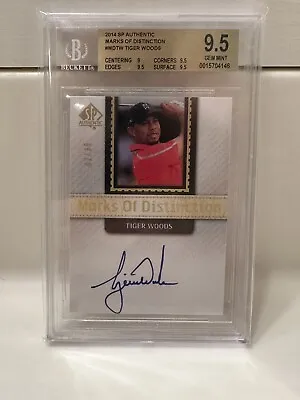 2014 SP Authentic TIGER WOODS Marks Of Distinction  /35 Auto BGS 9.5 • $3750