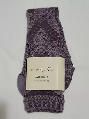 Simply Noelle Women Art Deco Purple Over The Knee Acrylic Blend Tall Boot Socks • $12.99