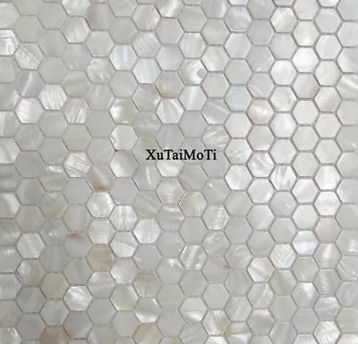 White Hexagon Shell Mosaic Mother Of Pearl Kitchen Backsplash Bathroom Wall Tile • $44