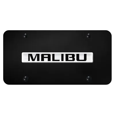 Licensed Black License Plate W/Chrome Name For Chevy Malibu - AUGD4213 • $66.97