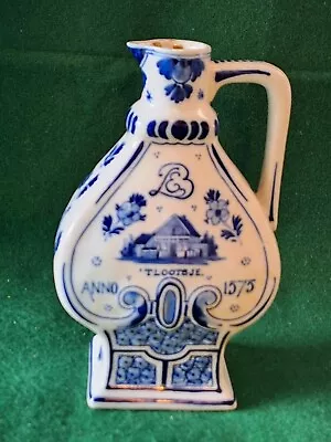 Antique Royal Delft JT&L Bols Liquor Jug Bottle Blue White Hand Painted • $39.99