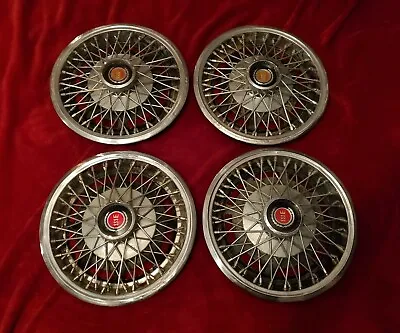 1977 Ford Mustang 13  Spoke Hubcaps 1978 Mercury Bobcat Wire Wheel Covers 79 80 • $89