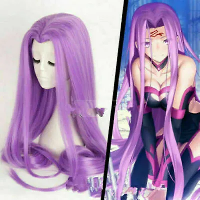 Fate Grand Order FGO Medusa Long Light Purple Straight Anime Cosplay Wig Hair • $27.35