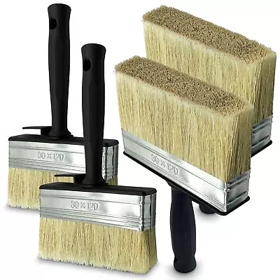 4pk Shed Fence Brush 5  Multipurpose Wide Block Paint Paste Wood Decking Garden • £8.99