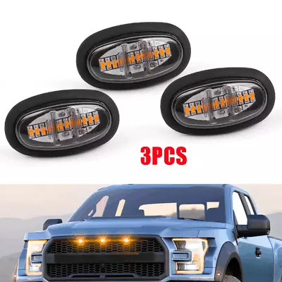 3Pcs For 17-19 Ford F150 Raptor Front Grille Grill Running Light Amber LED Lamp • $23.06