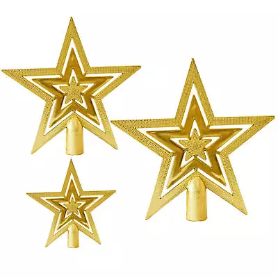 Christmas Tree Topper Glittered Gold Star For Tree Topper DIY Plug In Ornament • $16.54