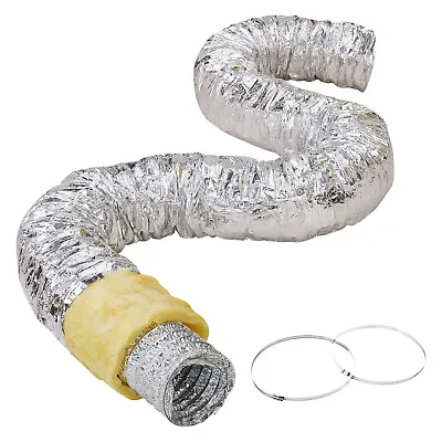 VEVOR 6in X 25ft Insulated Flexible Duct Dryer Vent Hose HVAC Ventilation R-4.2 • $39.99