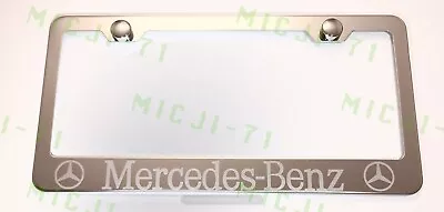 Mercedes Benz With Logo Stainless Steel License Plate Frame Holder Rust Free • $10.85