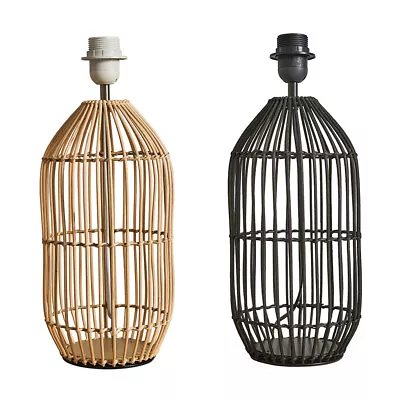 £25.19 • Buy Large Table Lamp Base Natural Rattan Wicker Bedroom Living Room Light Lighting