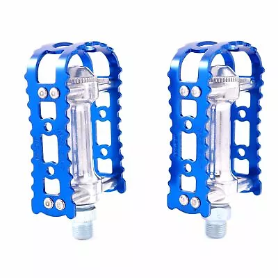 MKS BM-7 Alloy Anodized MTB BMX Old School Flat Bike 9/16  Pedal - Blue • $34.90