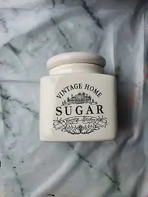 £10.99 • Buy Vintage Home White Sugar Jar Ceramic Canister Kitchen Storage Jar Container Pot