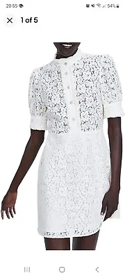£18.99 • Buy Zara Lace Cream Ecru Dress Diamante Buttons XS