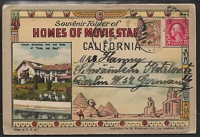 Vintage Postcard Souvenir Folder Homes Of The Movie Stars Rare (1923) W/ Postage • $14.99