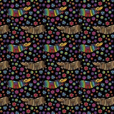 100% Cotton Digital Fabric Mosaic Dachshund Dog Rainbow Pride Crafty 140cm Wide • £1.50