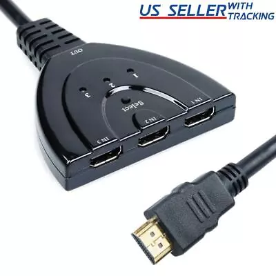 3 Port HDMI Splitter Cable 1080P Switch Switcher HUB Adapter For HDTV PS4 Xbox • $6.99