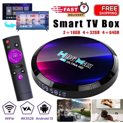 2024 Upgraded H96 MAX Smart Android 13.0 TV Box Quad Core 4K HD Stream Player • $48.99