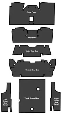 ACC 1967-1970 Mercury Cougar Coupe Sound Deadener 7pc EVA Carpet 16822 • $138.35