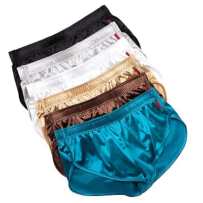 US Mens Shorts Homewear Boxer Briefs Solid Color Bottoms Side Split Underpants • $7.35
