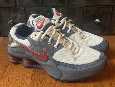 Men’s 2008 Nike Shox ID Red Blue White Running Shoes Size 8 • $39.99