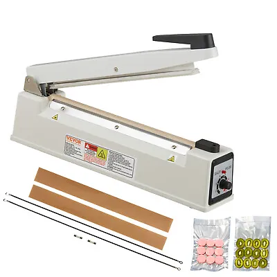 VEVOR 12  Aluminum Hand Impulse Heat Sealer Machine Poly Plastic Bags Sealing • $37.04