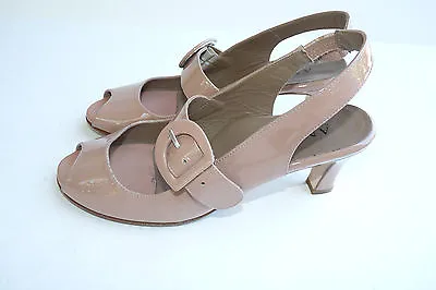 $165 • Buy Anyi Lu 'Tulip' Slingback Shoes Patent Size 37.5 7.5 $395 Beige 