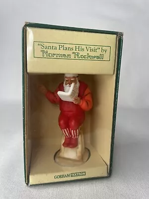 Vtg 1980 Gorham Norman Rockwell Santa Plans His Visit Christmas Ceramic Figurine • $12
