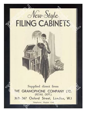 Historic The Gramophone Company Filing Cabinets 1920s. Advertising Postcard • $6