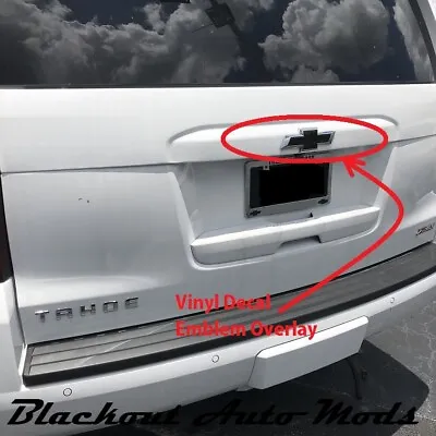 Tahoe Matte Black Vinyl BowTie Rear Door Emblem Overlay Chevrolet 2015-2021 • $9.95