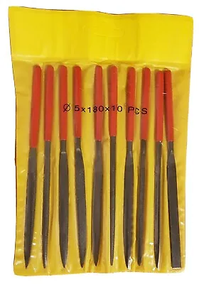 10 PCS  NEEDLE FILE SET  5MM X 180MM PRECISION  • £2