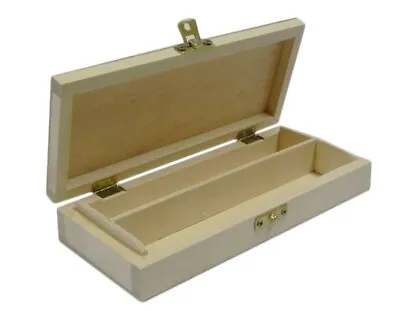 £8.29 • Buy Unpainted Wooden Pencil Case Box Desktop Stationery Organiser Decoupage /P02