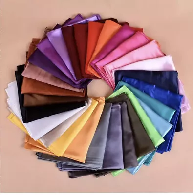 Satin Solid Plain Silk Shiny Scarf Hijab Soft Large Square Head Neck Wrap 90x90 • £3.75