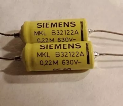 (2) Siemens Capacitor Condensor 0.22uf 630V MKL Fr 45A 2A3H VT52 300B 50 VT25 SE • $38.88