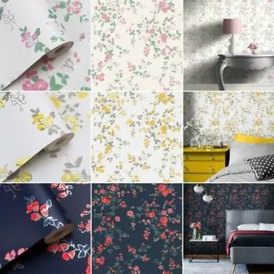 Cath Kidston Millfield Blossom Trail Vintage Metallic Wallpaper In 3 Colours • $43.70