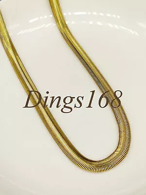 Men's 18K Yellow Gold Filled Tarnish/Lead-Free 20 +2  7mm Herringbone Necklace • $17.97