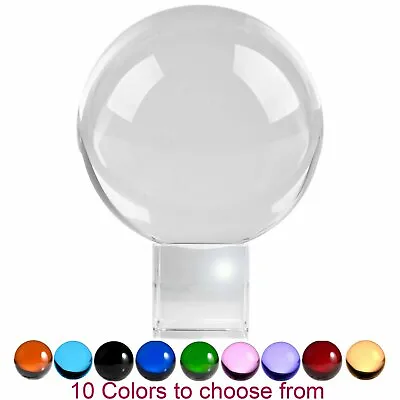 3.1 In (80mm) Crystal Ball Meditation Lensball Sphere With Free Crystal Stand • $20.24
