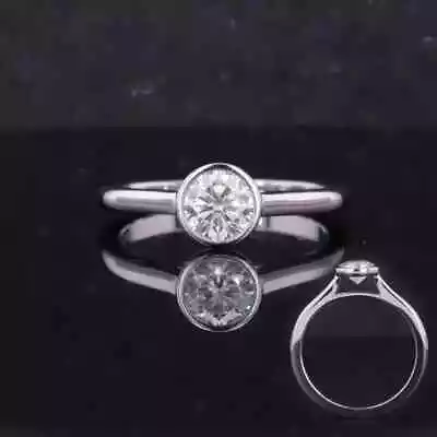 1.80 CTW Round VVS1 Moissanite 14K White Gold Plated Solitaire Anniversary Ring • $65.14