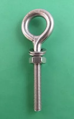 Stainless Steel 316 M10 Eye Bolt Welded 10mm X 60mm (3/8  X 2 3/8 ) Marine Grade • $5.18