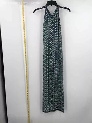 Max Studio Womens Green Medallion Halter Neck Sleeveless Maxi Dress Size Small • $9.99