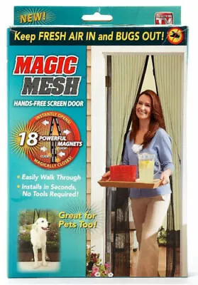 £9.99 • Buy Magic Curtain Door Mesh Magnetic Fastening Hands Free Fly Bug Insect Screen New