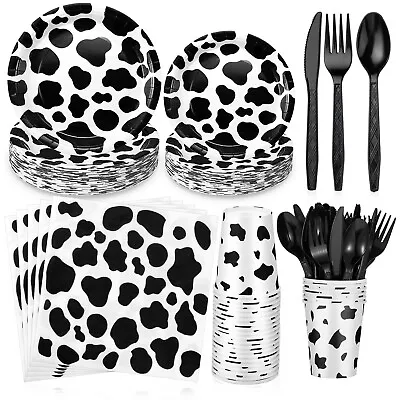 Irenare 420 Pieces Cow Print Disposable Tableware 7 Inch 9 Inch Cow Party Pap... • £64.40