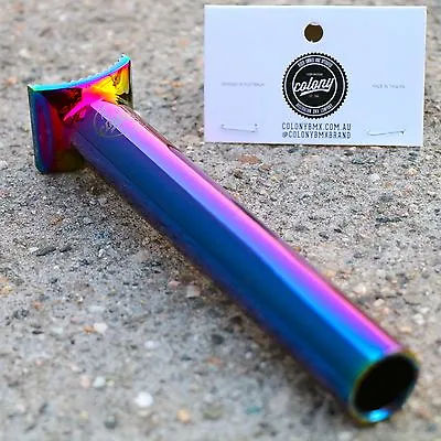 COLONY BMX PIVOTAL SEAT POST 185mm LONG OIL SLICK JET FUEL ODYSSEY CULT BSD • $49.95