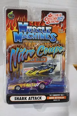 Muscle Machines Nitro Coupe Shark Attack '91 Corvette ZR-1 NC03-10 1/64 Scale • $14.99