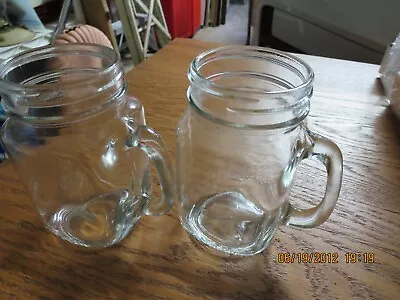 Set Of 2 Mason Jar Glasses With Handle--#rlp12 • $3.99