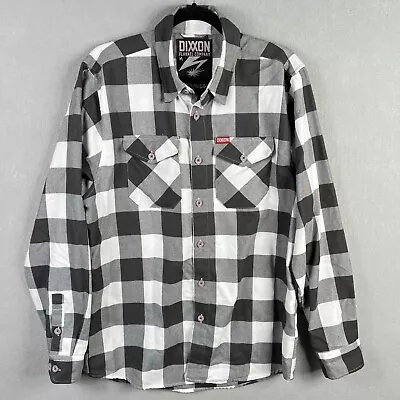 Dixxon Flannel Co Pinnacle Shirt Mens Medium Black Gray White Plaid Button Up • $55.83