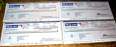Rare 8 Lot Mlb.com Major League Baseball Cancelled Checks • $22.79