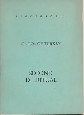 TURKEY PRINT MASON MASONIC BOOK - G Lo Of Turkey Second D RITUAL  - IN ENGLISH • $14.99