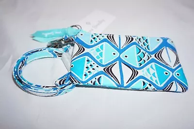 Vera Bradley  Zip Id And Lanyard Go Fish Blue Nwt • $14.36